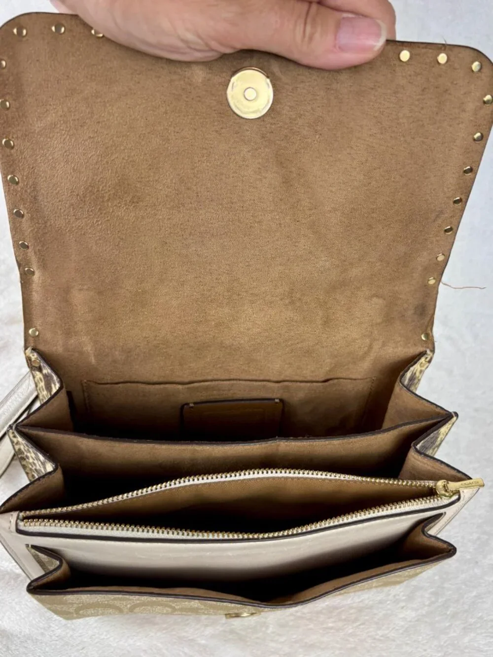 Coach Mini Klare Crossbody With Rivets and Snake-Embossed Leather Trim and Charm